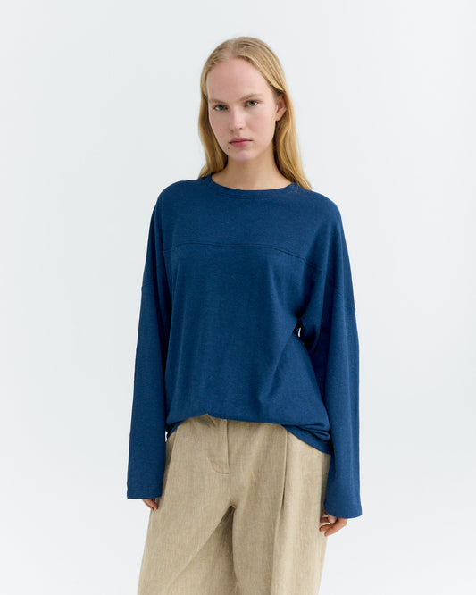 Camiseta oversize azul hemp Bar sostenible - 2