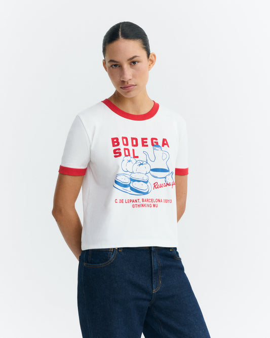Camiseta contraste rojo bodega sol Zowie R sostenible - 2