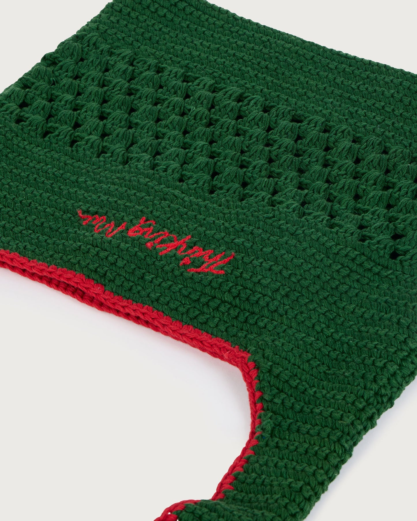 Green handcrocheted bag