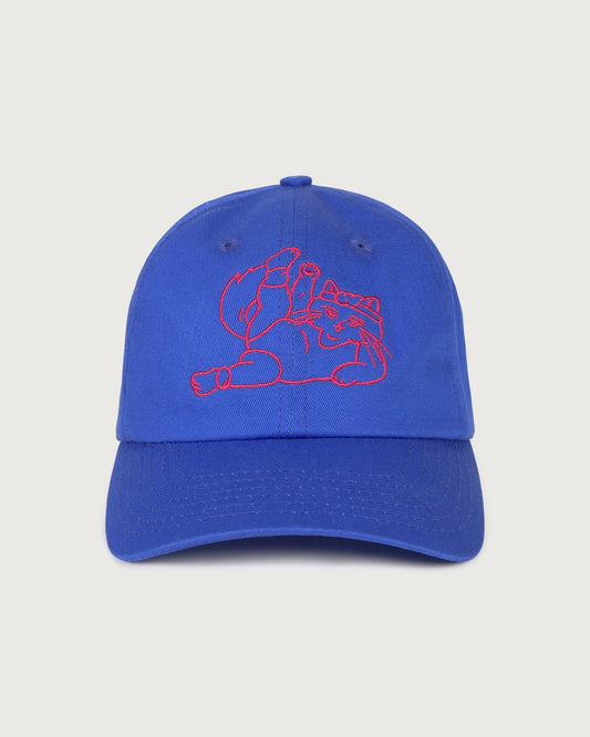 Gorra meowrobics azul sostenible silueta - 2