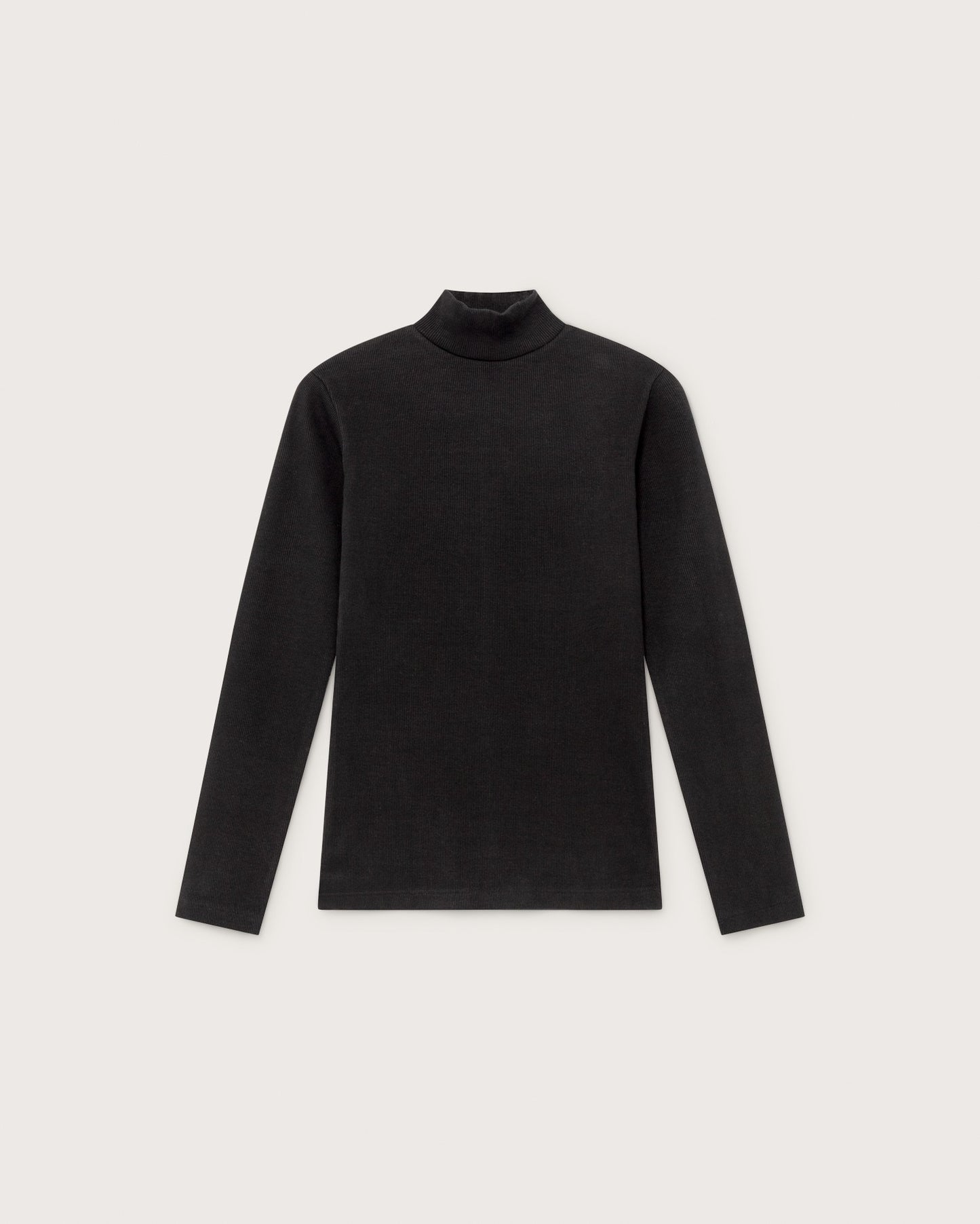 Top aine rib manga larga negro sostenible - silueta 5