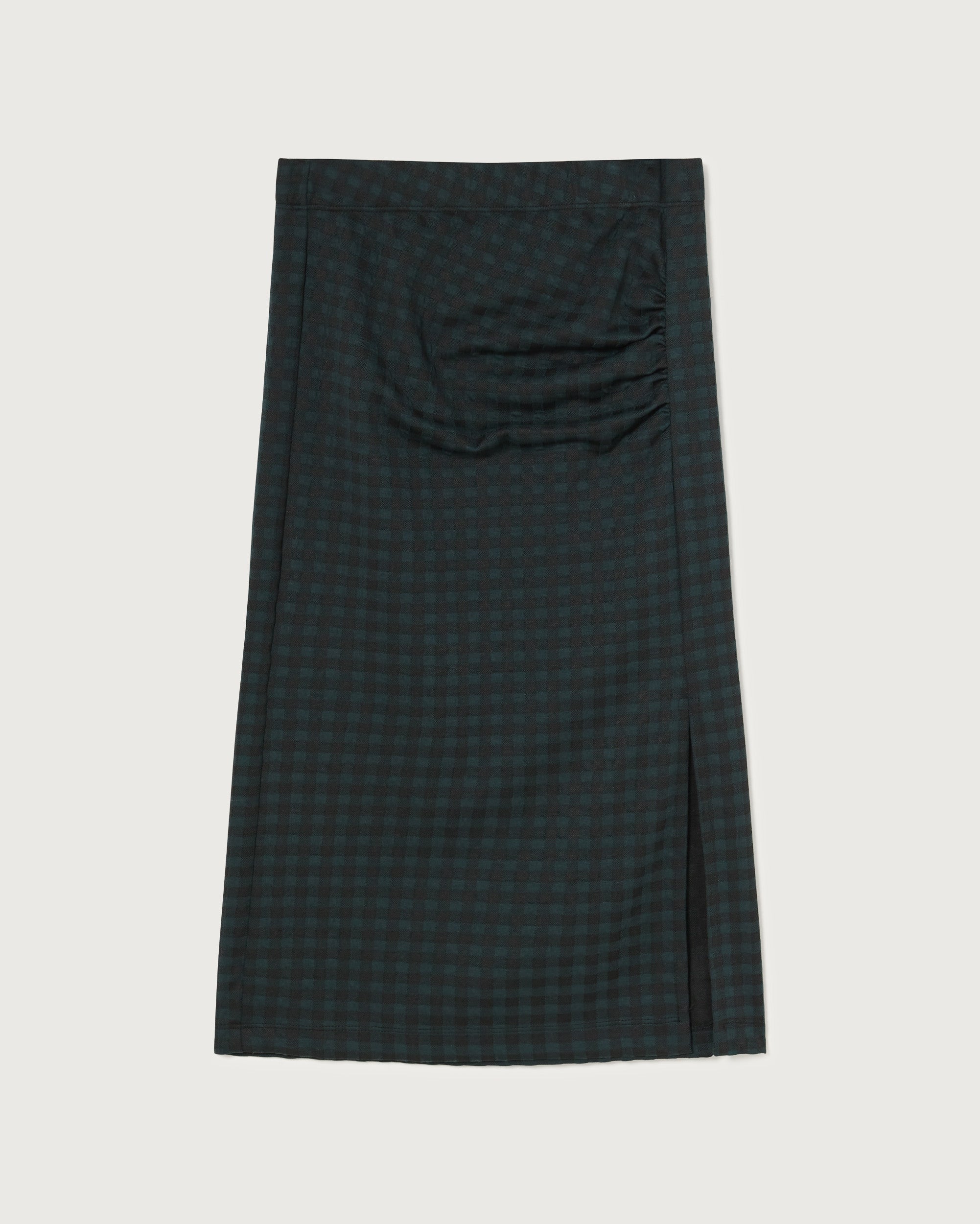 Abba trash green sustainable vichy plaid skirt for women | Thinking Mu