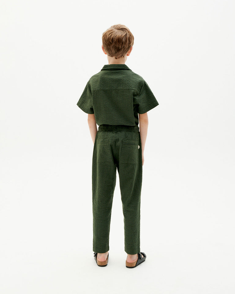 Niños pantalón verde seersucker pluto-4