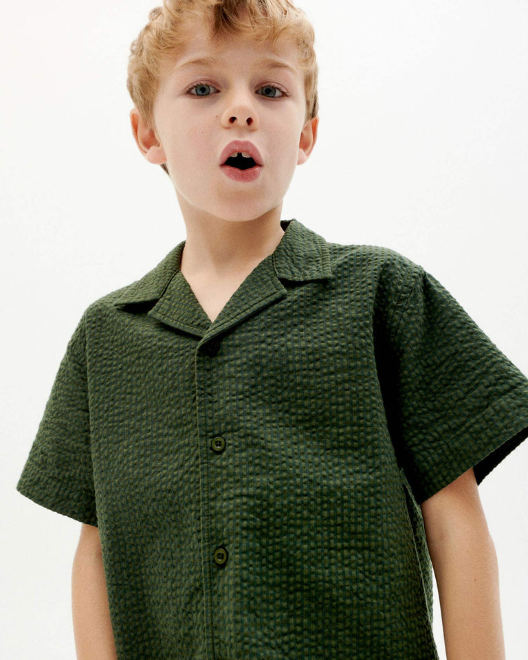 Niños camisa verde seersucker ares-3