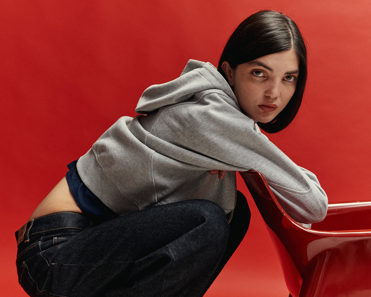 Oversize grauer Hoodie Yoon