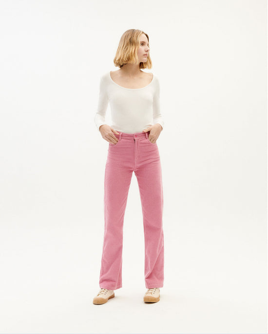 Pantalón theresa de pana rosa-5