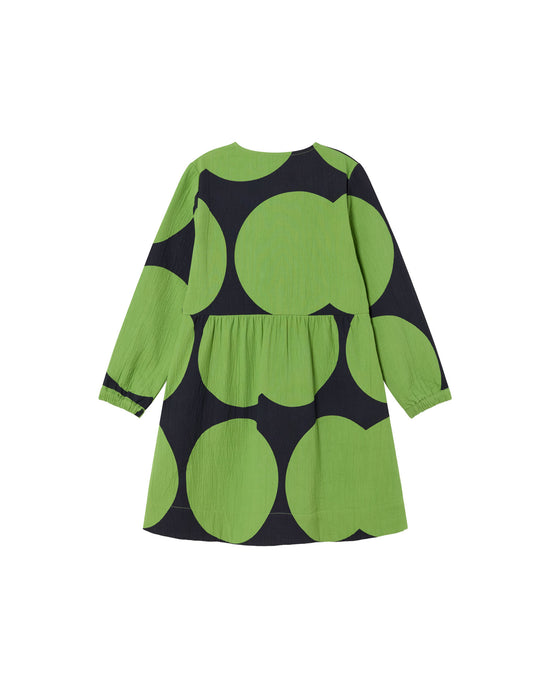 Vestido verde big dots Papaya sotenible-silueta2