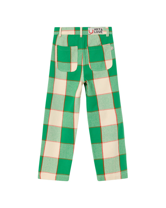 Pantalón verde heavy checks Plum sotenible-silueta2