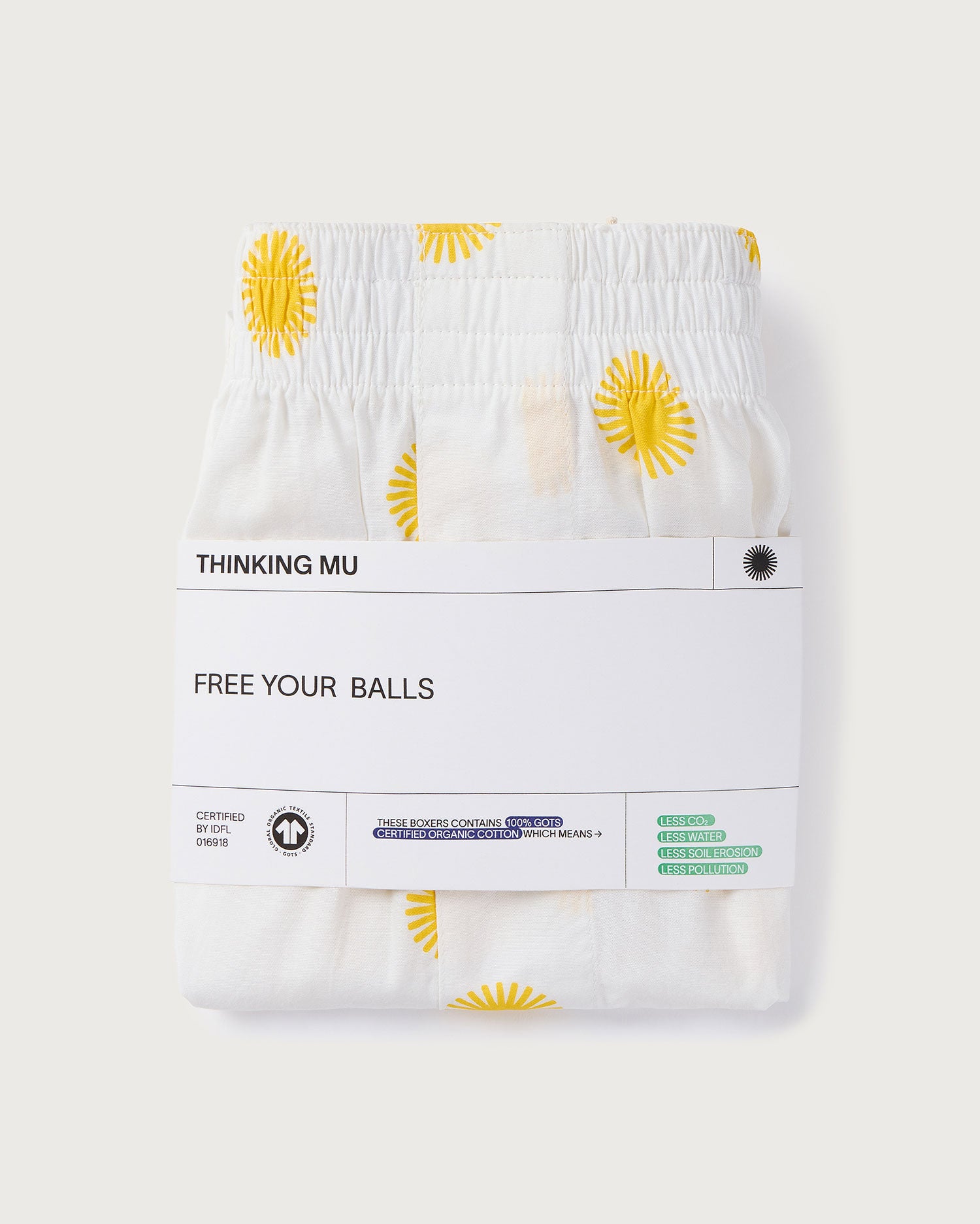 Boxer Sol Amarillo sostenible algodón orgánico de hombre | Thinking Mu ...
