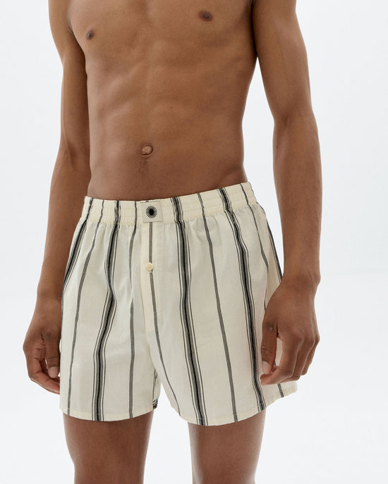 Boxers blancos rayas negras sostenible - 1