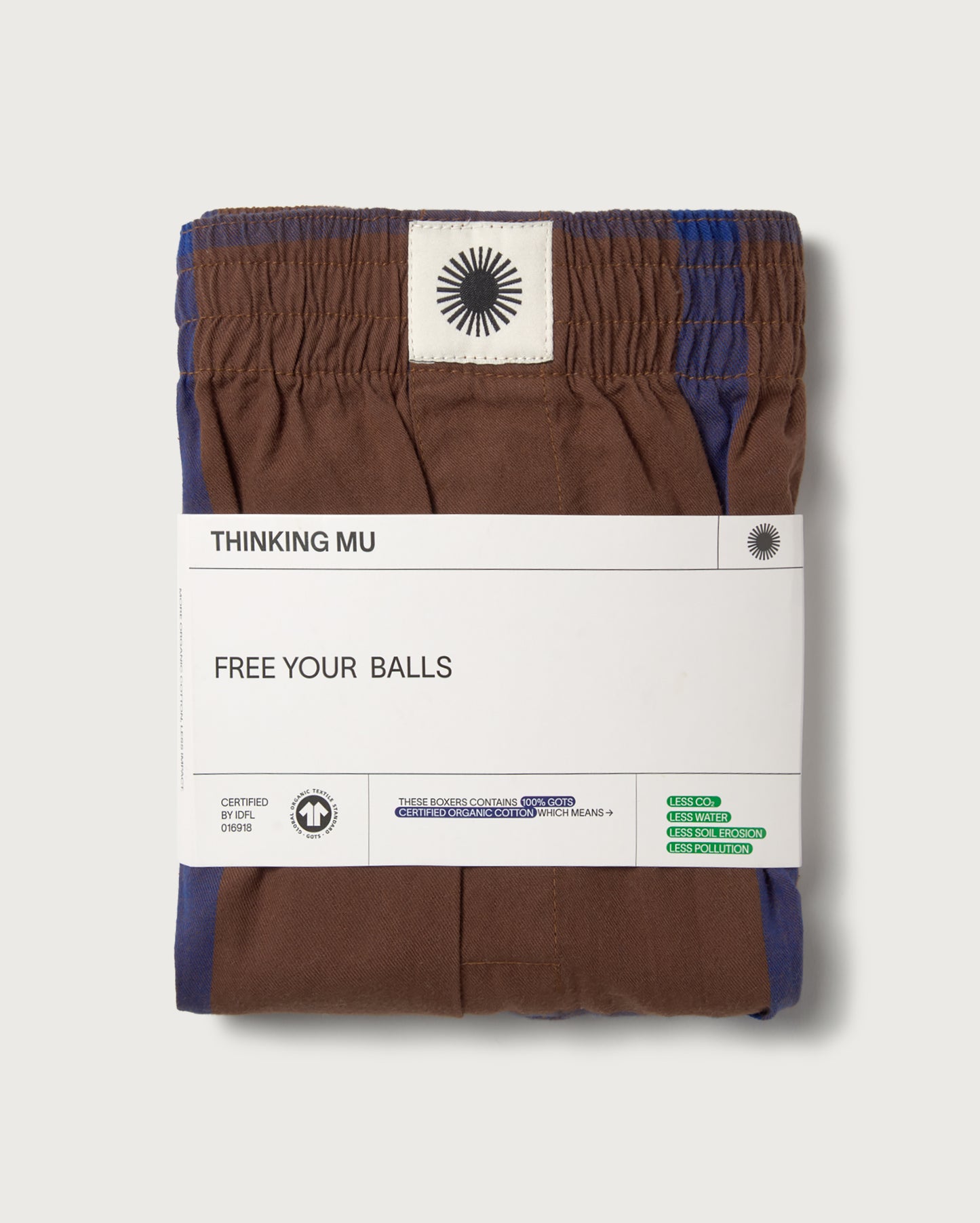 Boxers marrones cuadros azules sostenible silueta - 4
