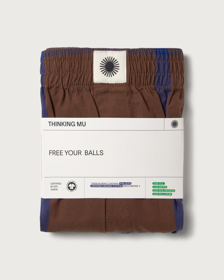 Boxers marrones cuadros azules sostenible silueta - 4