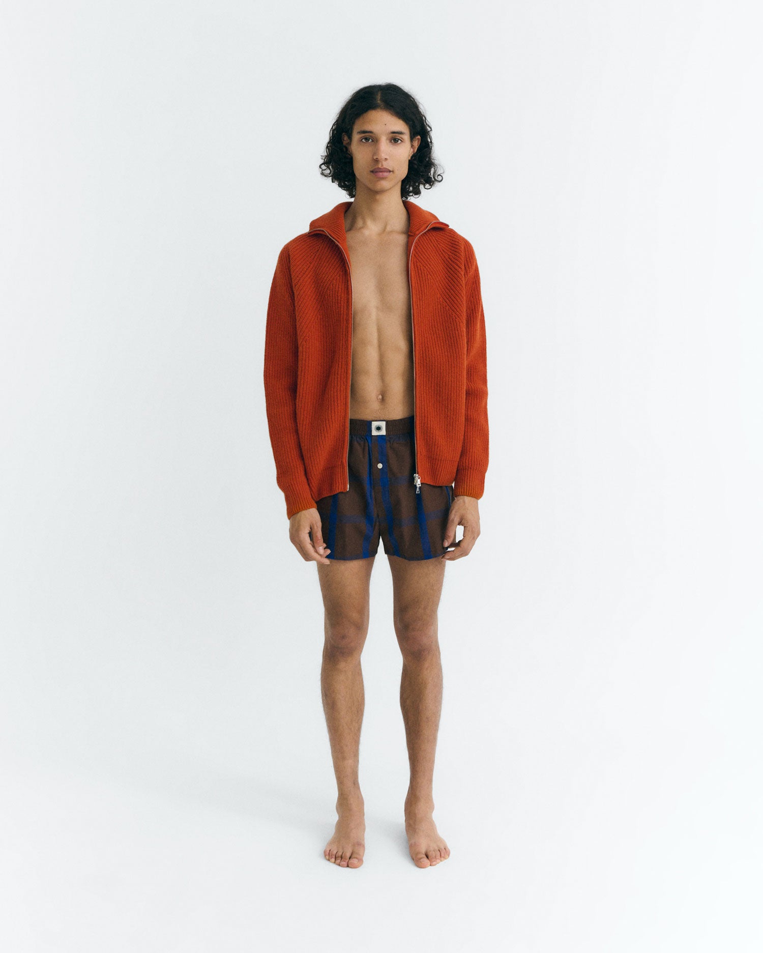 Boxers marrones cuadros azules sostenible - 2