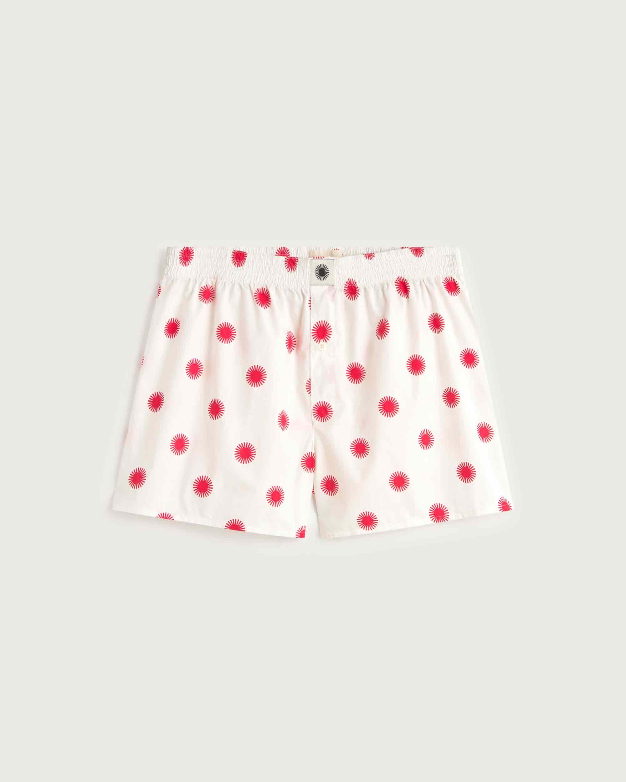 Boxers blancos sol rojo sostenible silueta - 1