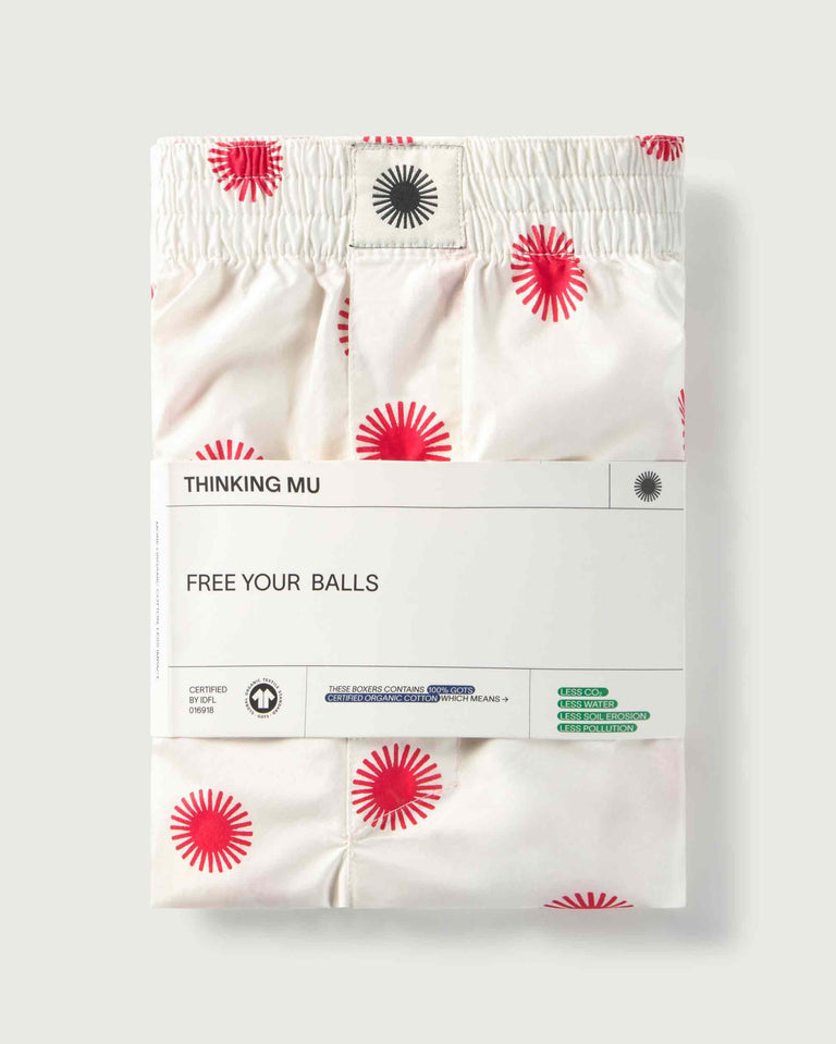 Boxers blancos sol rojo sostenible silueta - 2