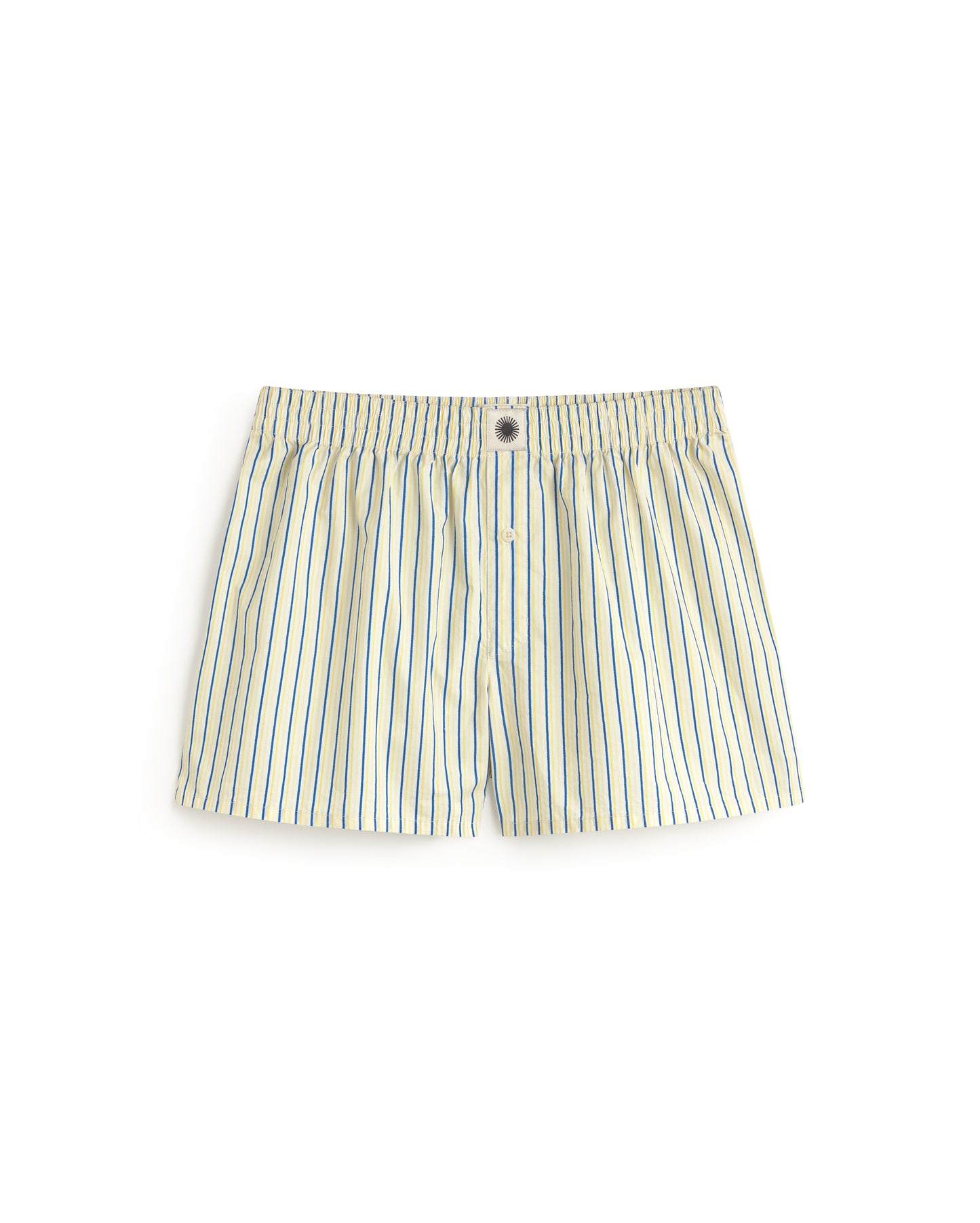 Boxer popelin rayas amarillas y azul sostenible silueta - 1