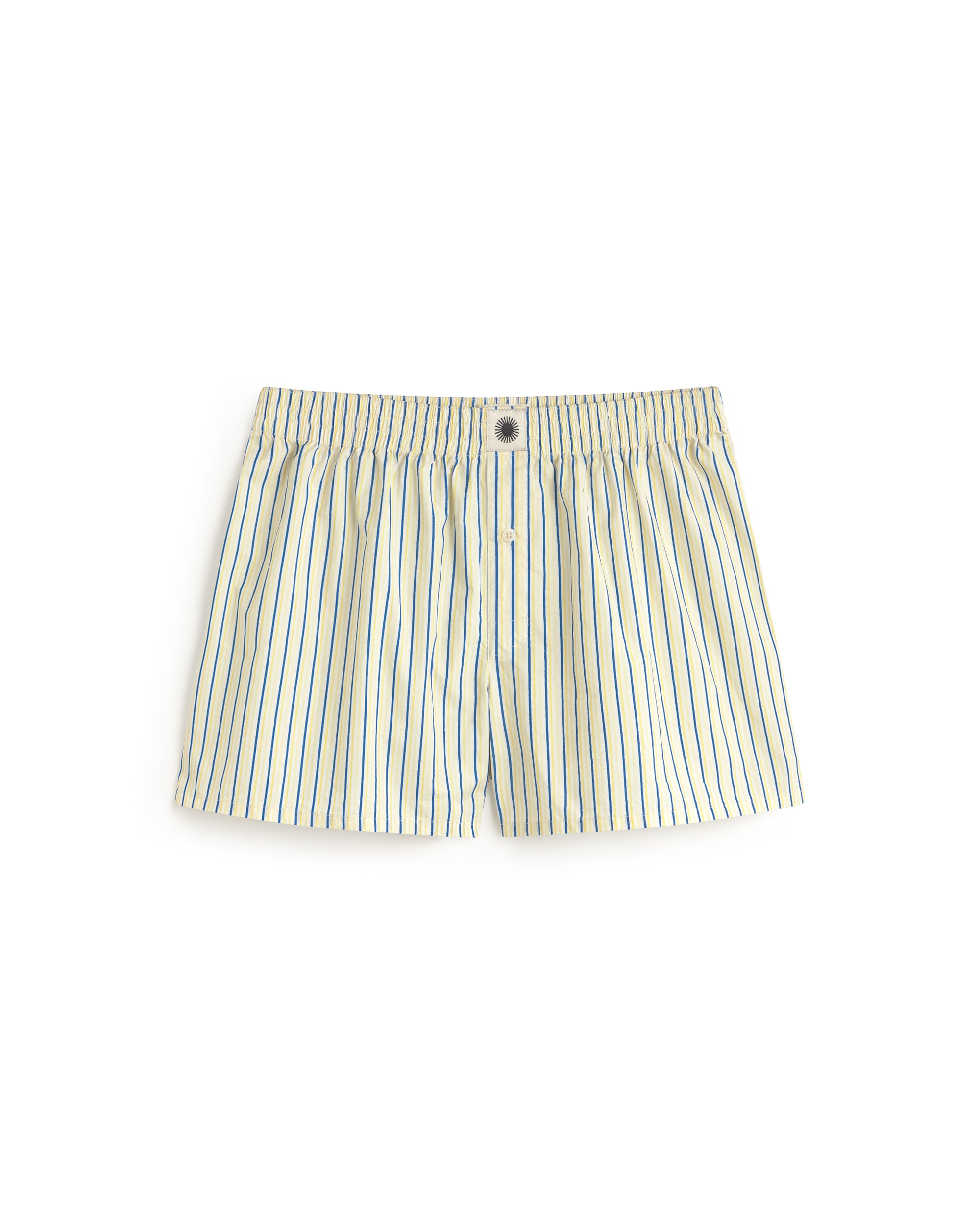 Boxer popelin rayas amarillas y azul sostenible silueta - 1