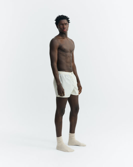 Boxer popelin rayas amarillas y azul sostenible - 1