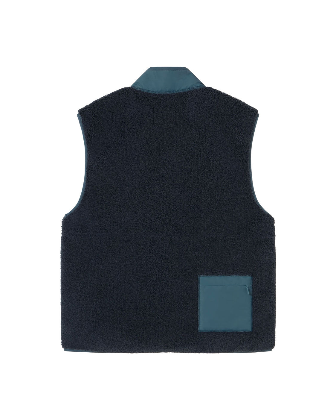 Chaleco borreguito azul Craig sostenible silueta - 3