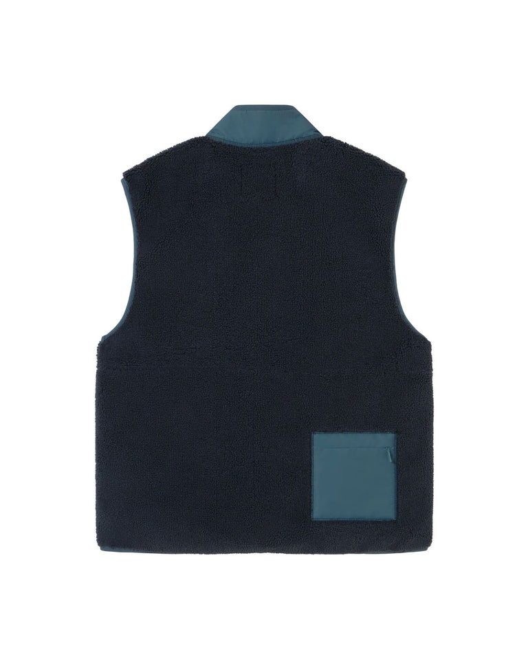 Chaleco borreguito azul Craig sostenible silueta - 3