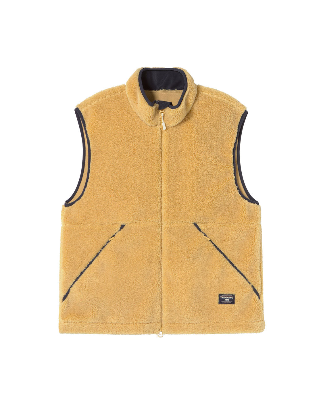 Men's Fleece Vest Yellow Craig | Thinking Mu – Thinking MU