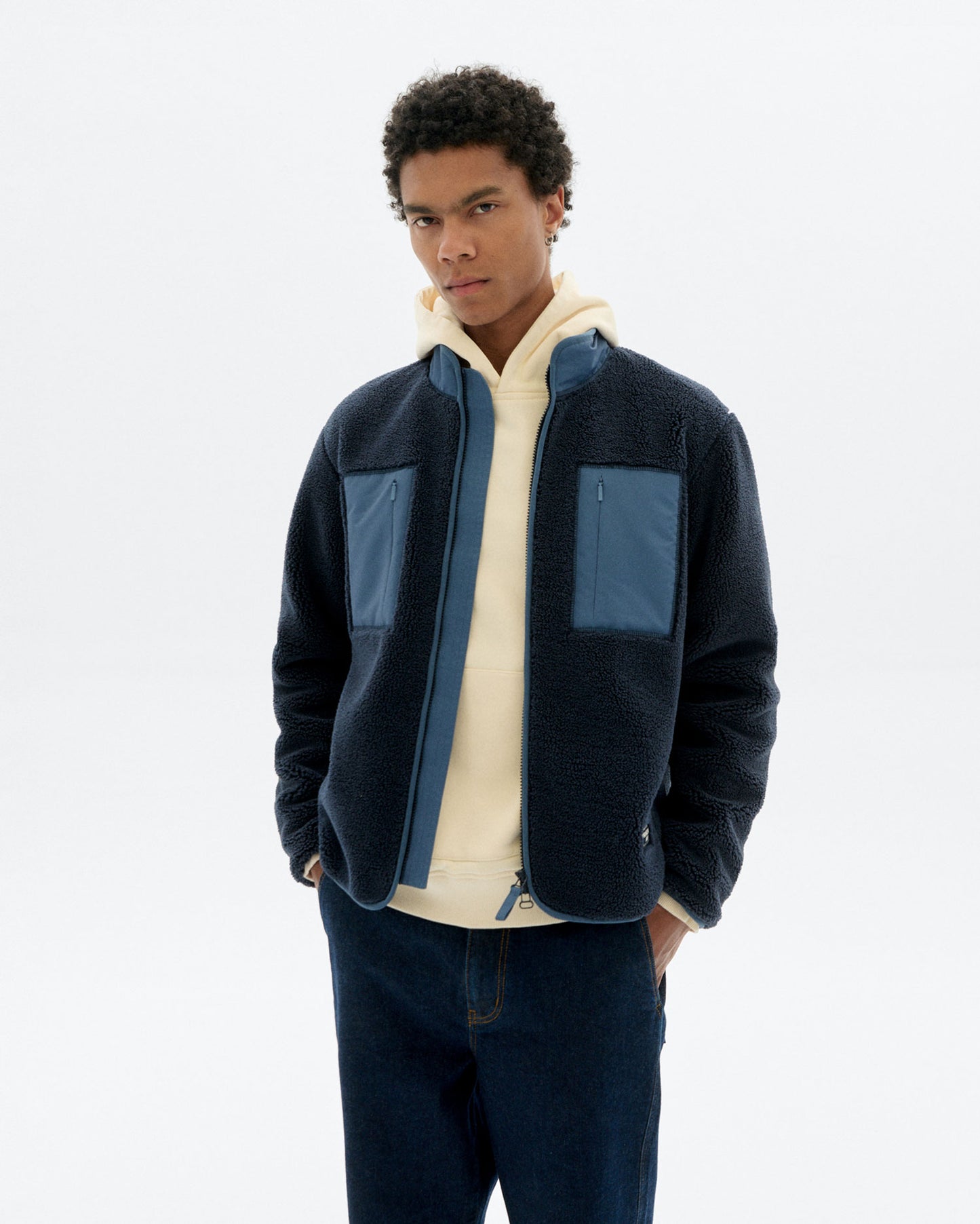 Chaqueta borreguito azul Marcus sostenible - 1