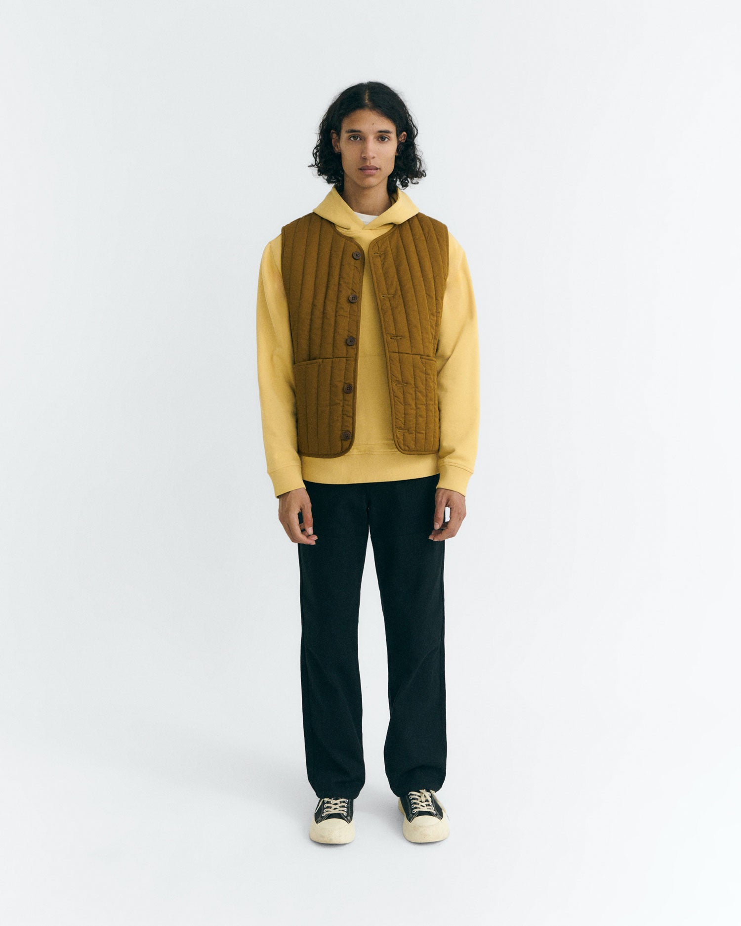 Quilted Vest Yellow Jon | Thinking Mu