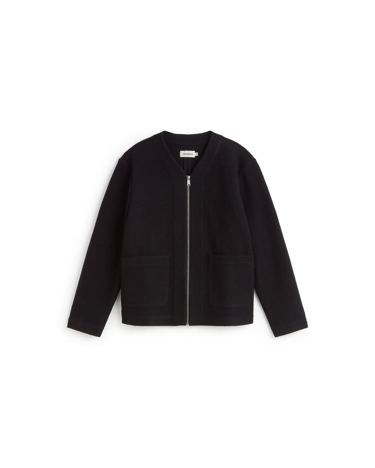 Chaqueta relaxed lana fina Greg sostenible silueta - 1