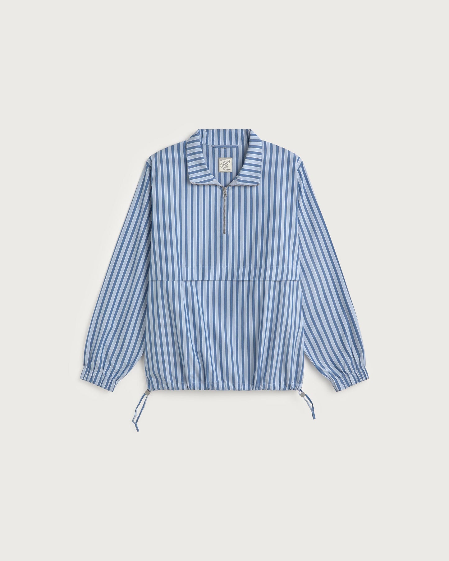 Chaqueta oversize rayas azul Reed sostenible silueta - 1