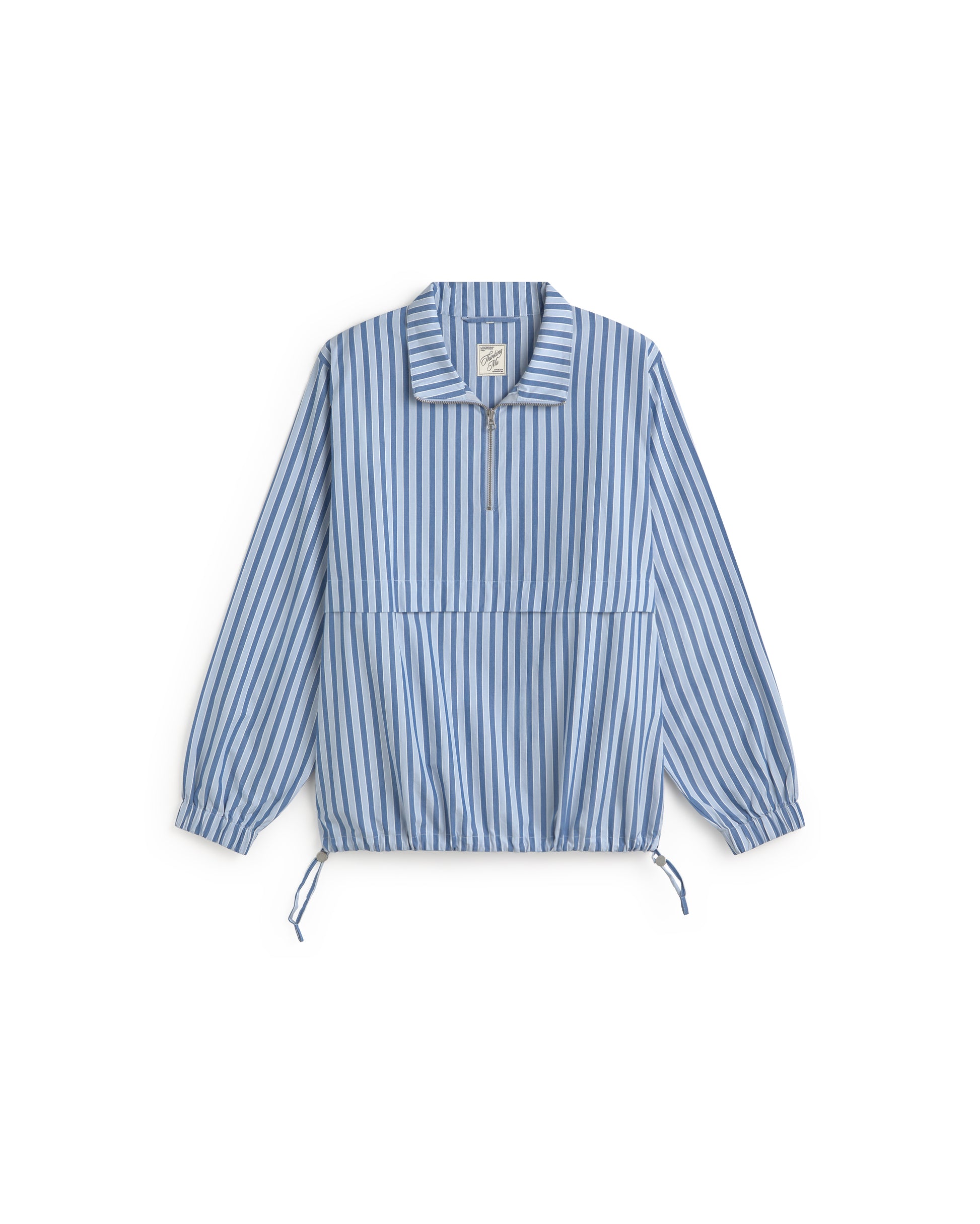 Chaqueta oversize rayas azul Reed sostenible silueta - 1