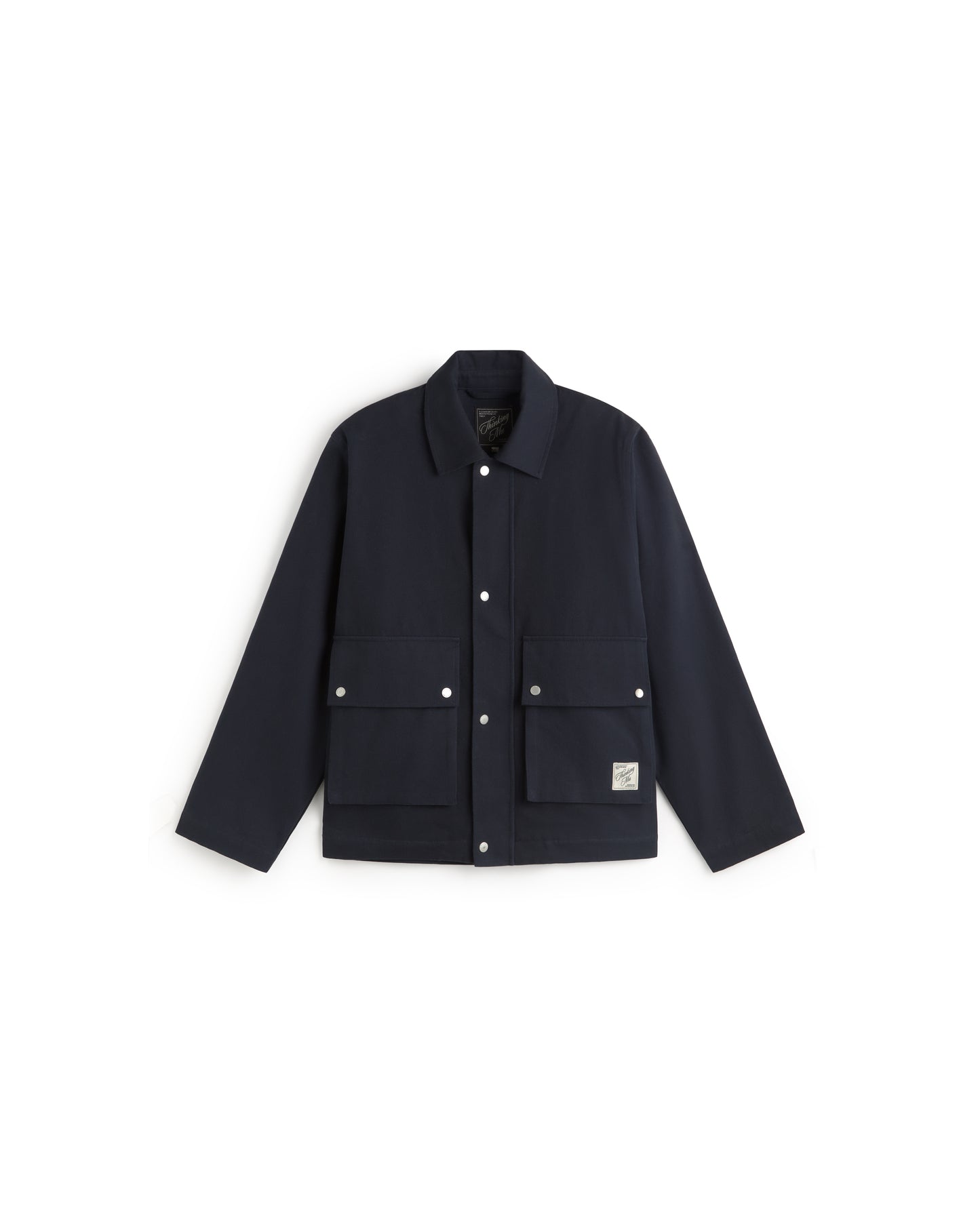 Chaqueta boxy navy Callum sostenible silueta - 1