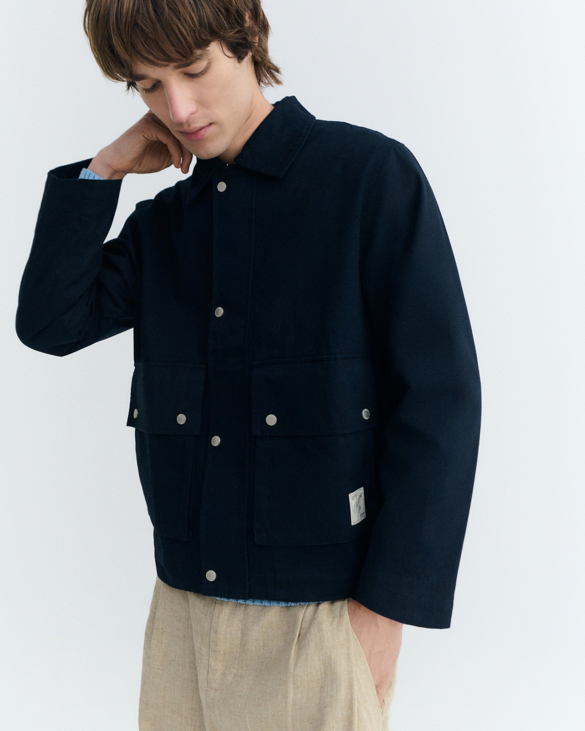 トップス gadid anoniem callum navy Men's Boxy Navy Callum Jacket | Thinking Mu