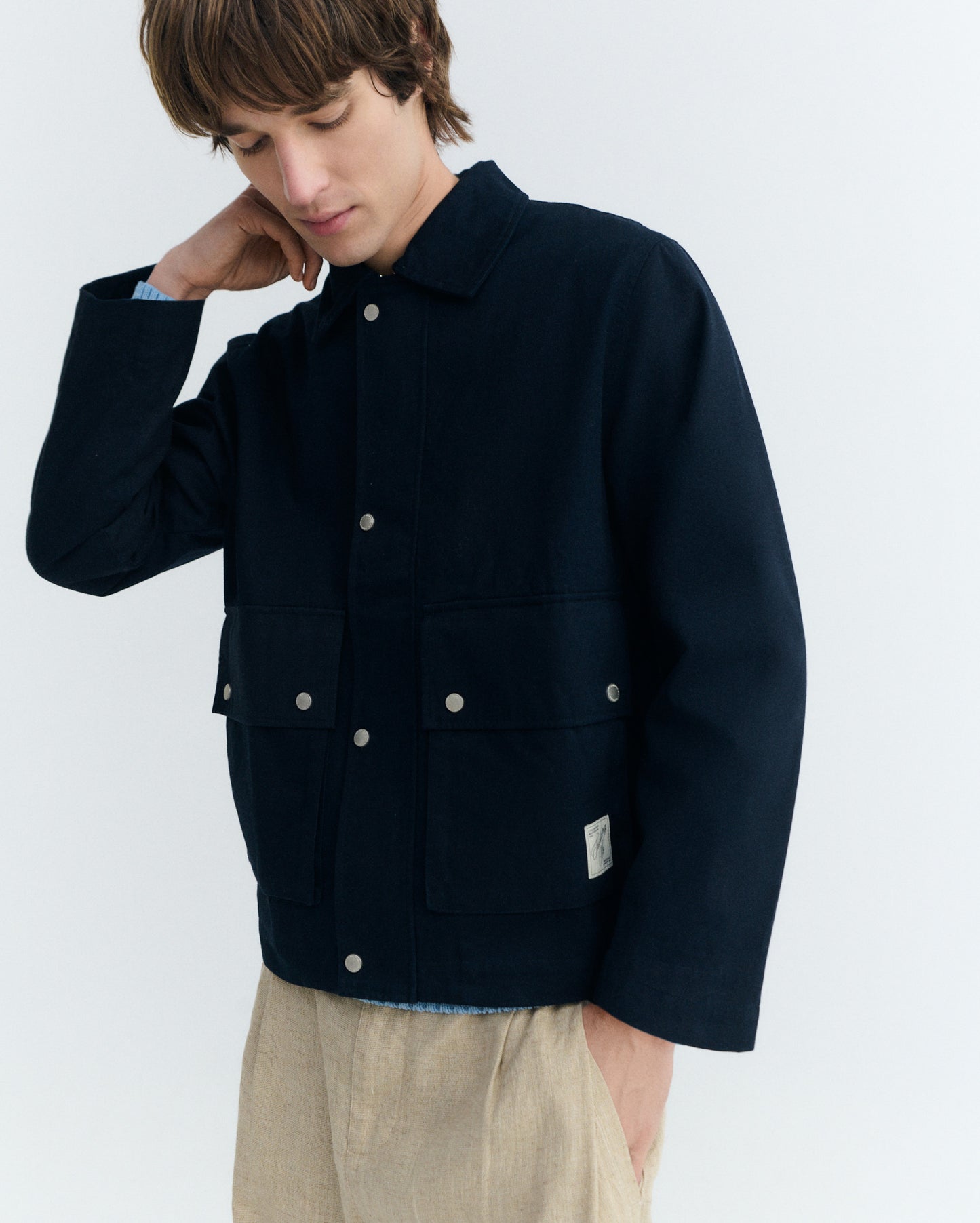 Chaqueta oversize navy Callum sostenible - 3