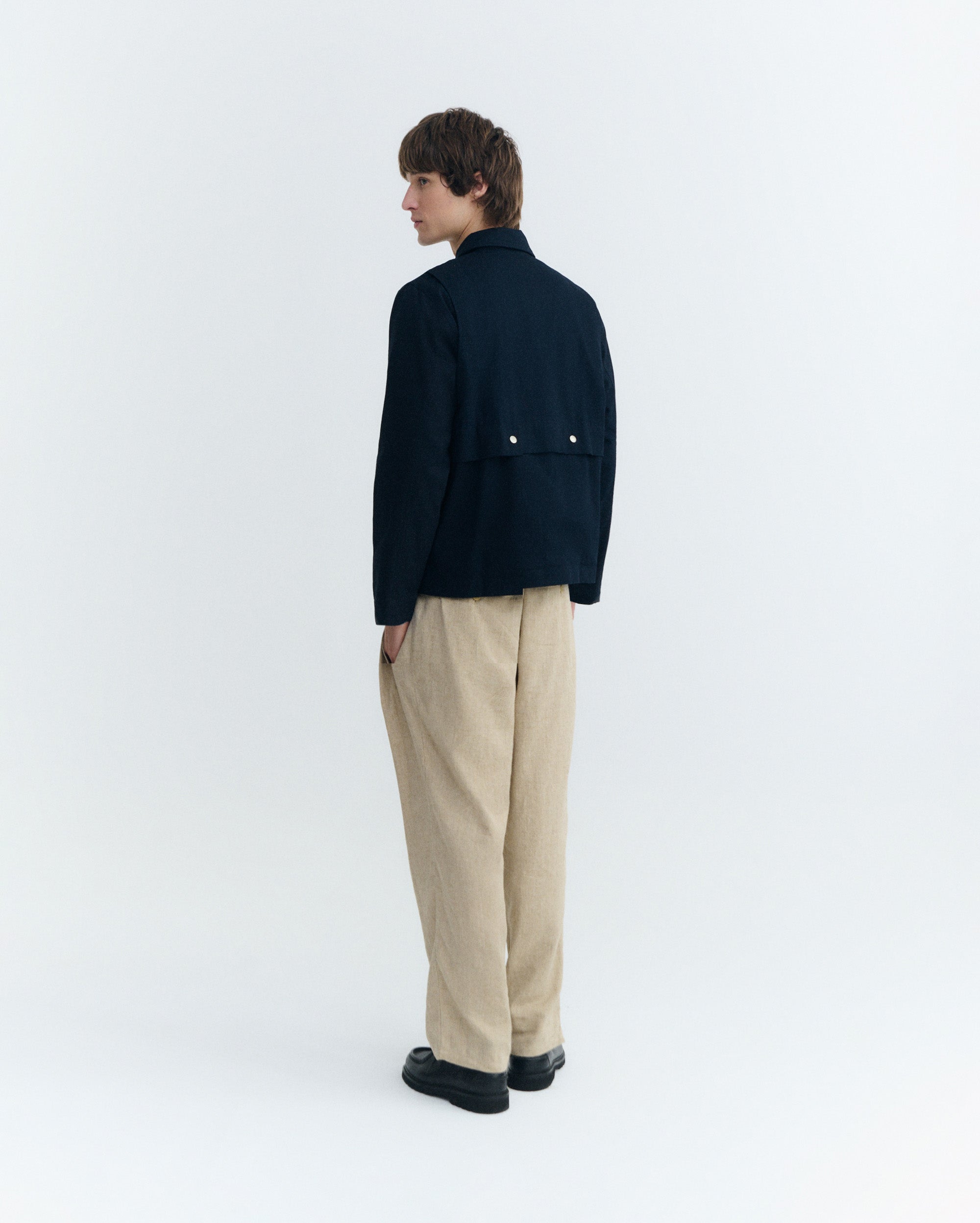Men's Boxy Navy Callum Jacket | Thinking Mu