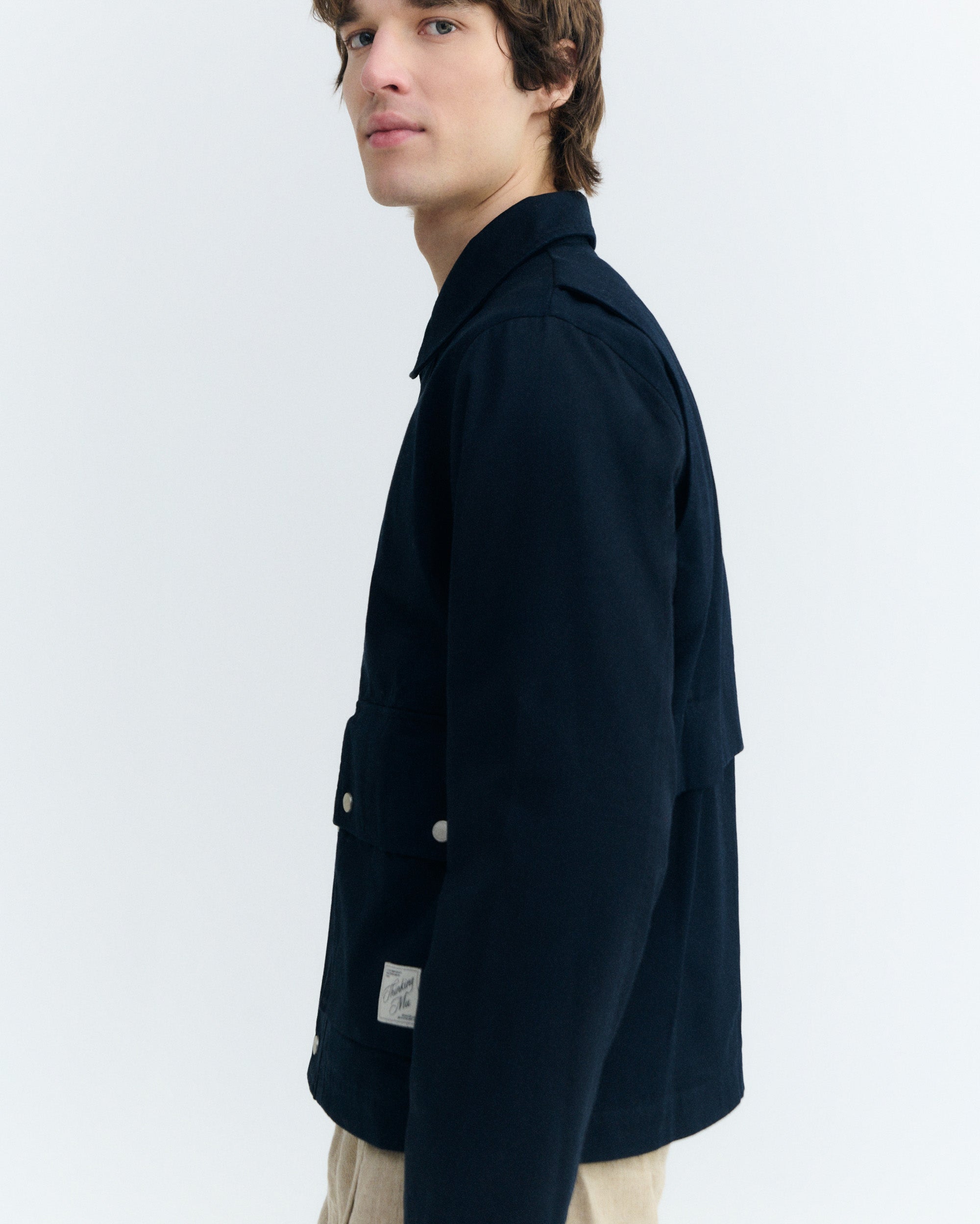 トップス gadid anoniem callum navy Men's Boxy Navy Callum Jacket | Thinking Mu
