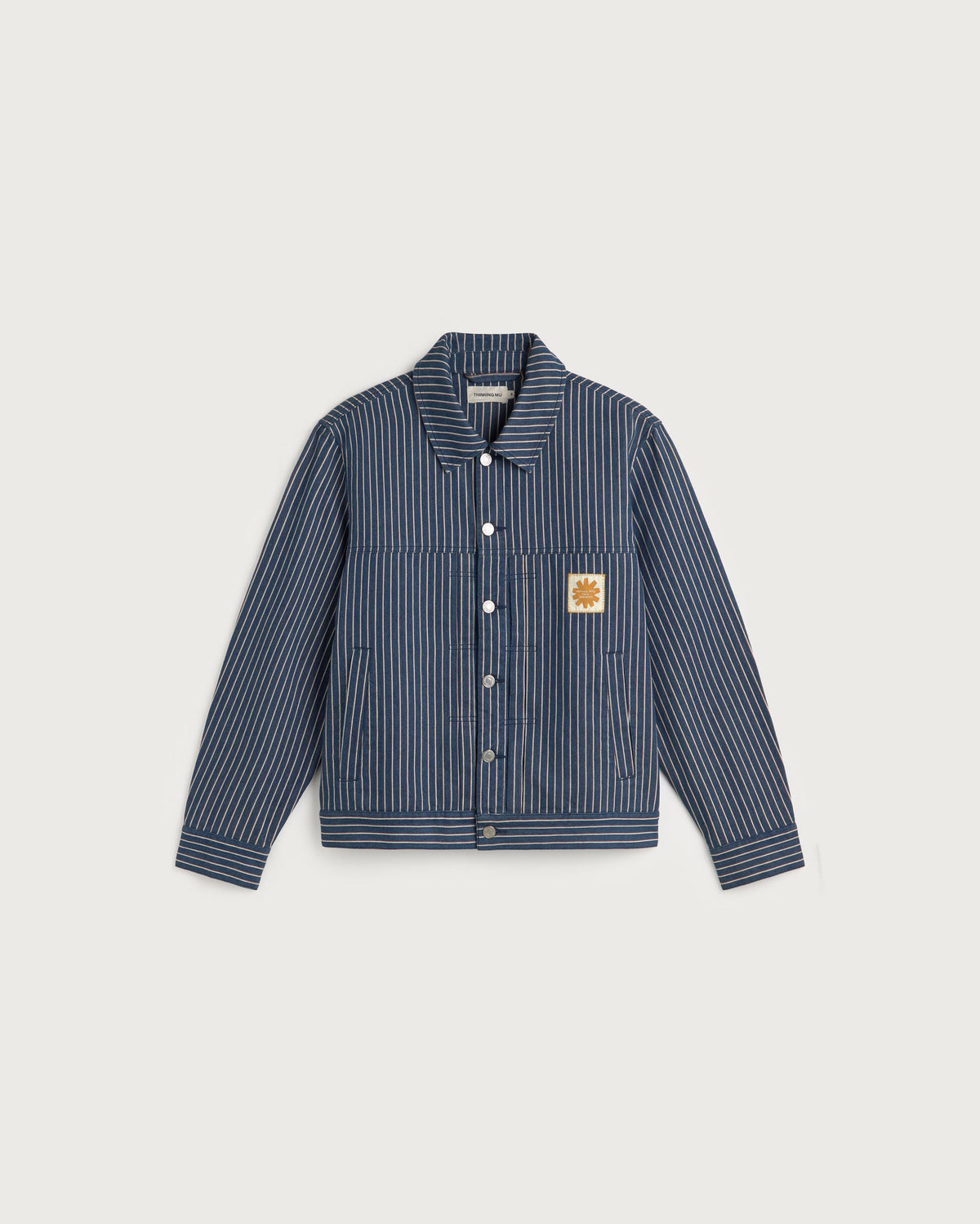 Chaqueta boxy rayas tinte natural Bruno sostenible silueta - 1