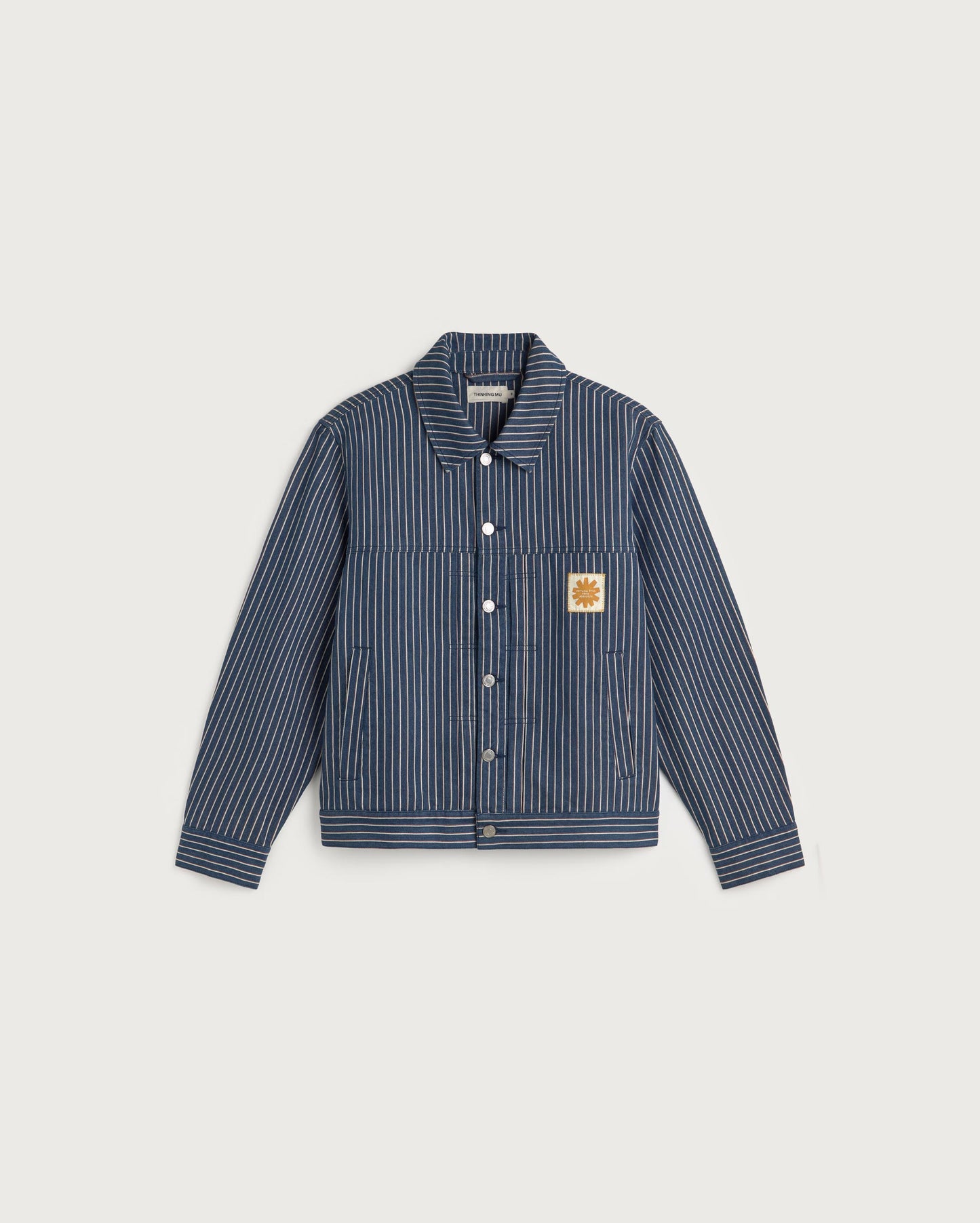 Chaqueta boxy rayas tinte natural Bruno sostenible silueta - 1