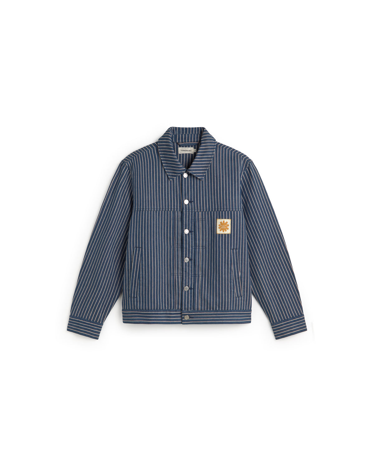 Chaqueta boxy rayas tinte natural Bruno sostenible silueta - 1