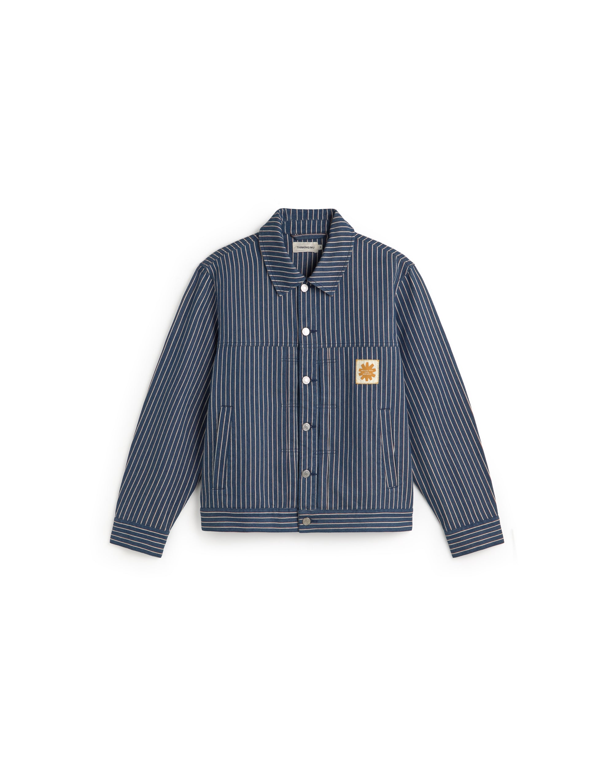Chaqueta boxy rayas tinte natural Bruno sostenible silueta - 1