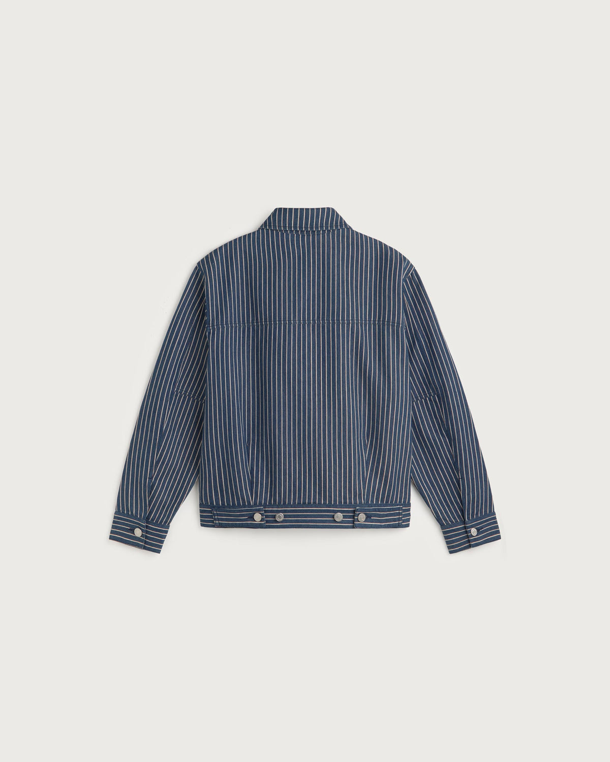 Chaqueta boxy rayas tinte natural Bruno sostenible silueta - 3