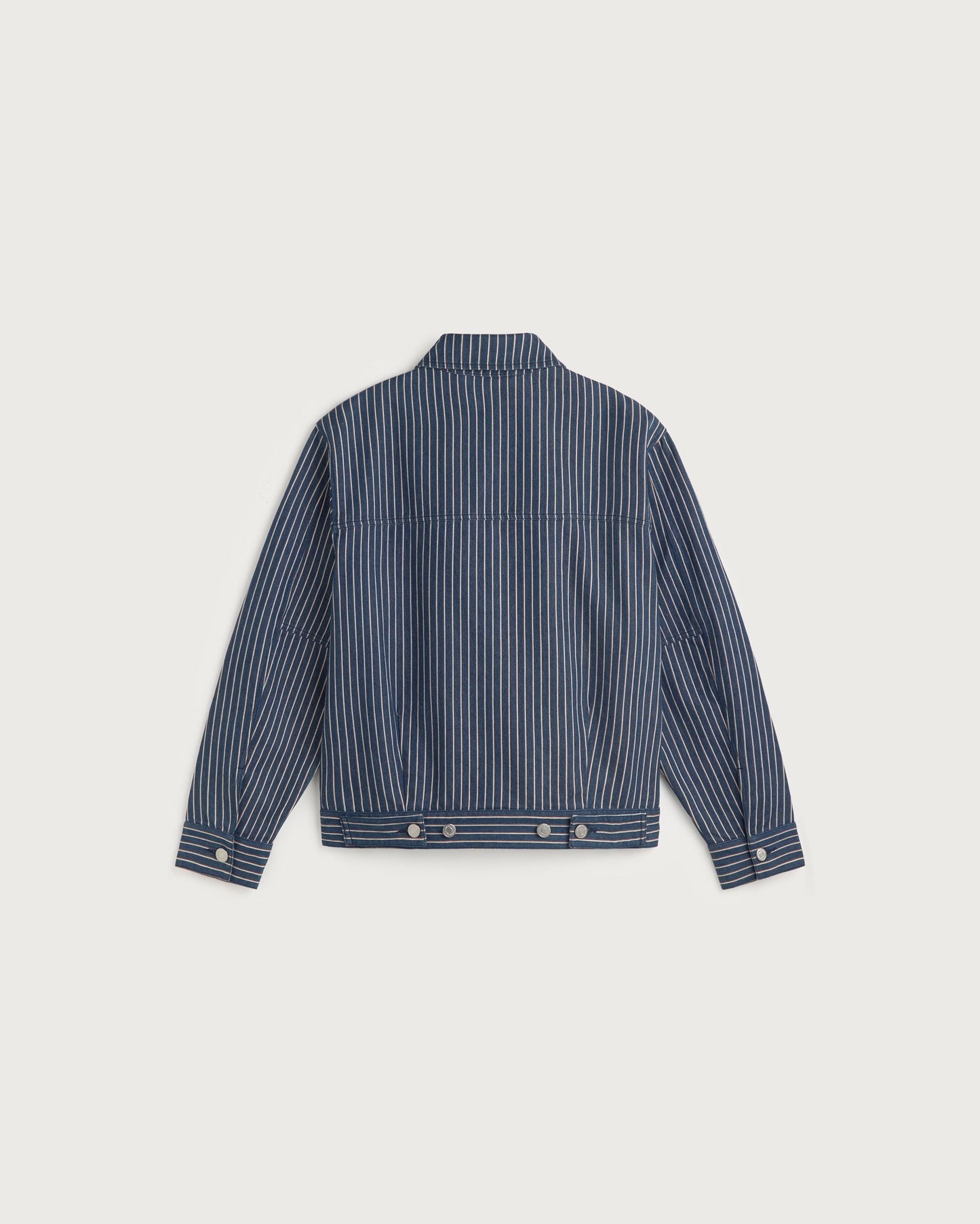 Chaqueta boxy rayas tinte natural Bruno sostenible silueta - 3
