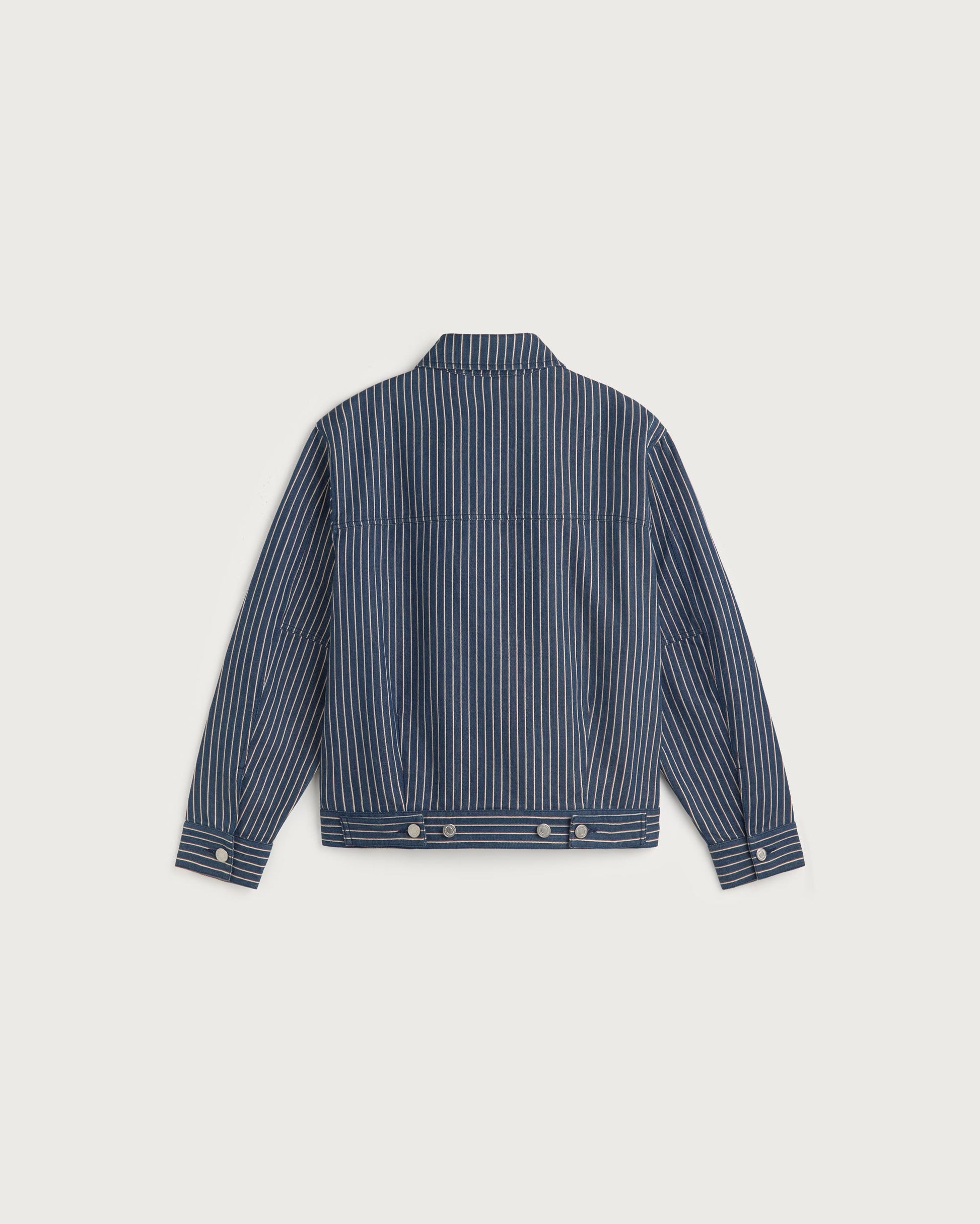 Chaqueta boxy rayas tinte natural Bruno sostenible silueta - 3