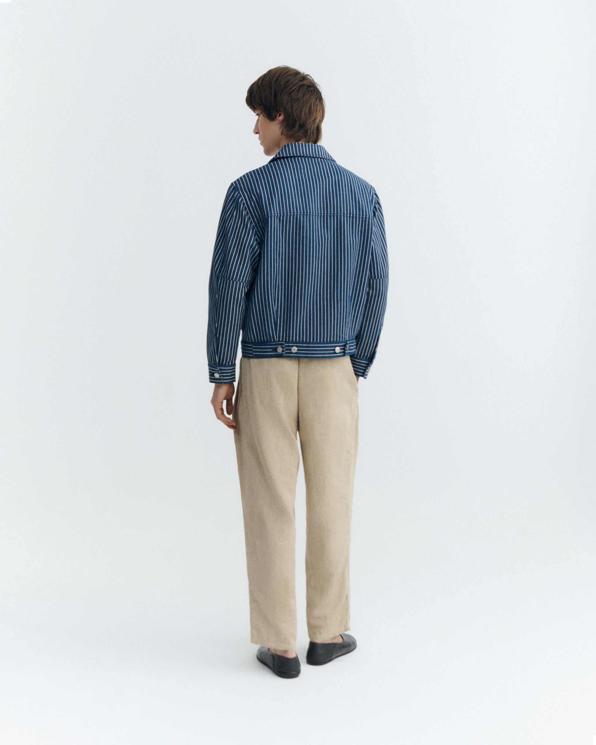 Chaqueta boxy rayas tinte natural Bruno sostenible - 4