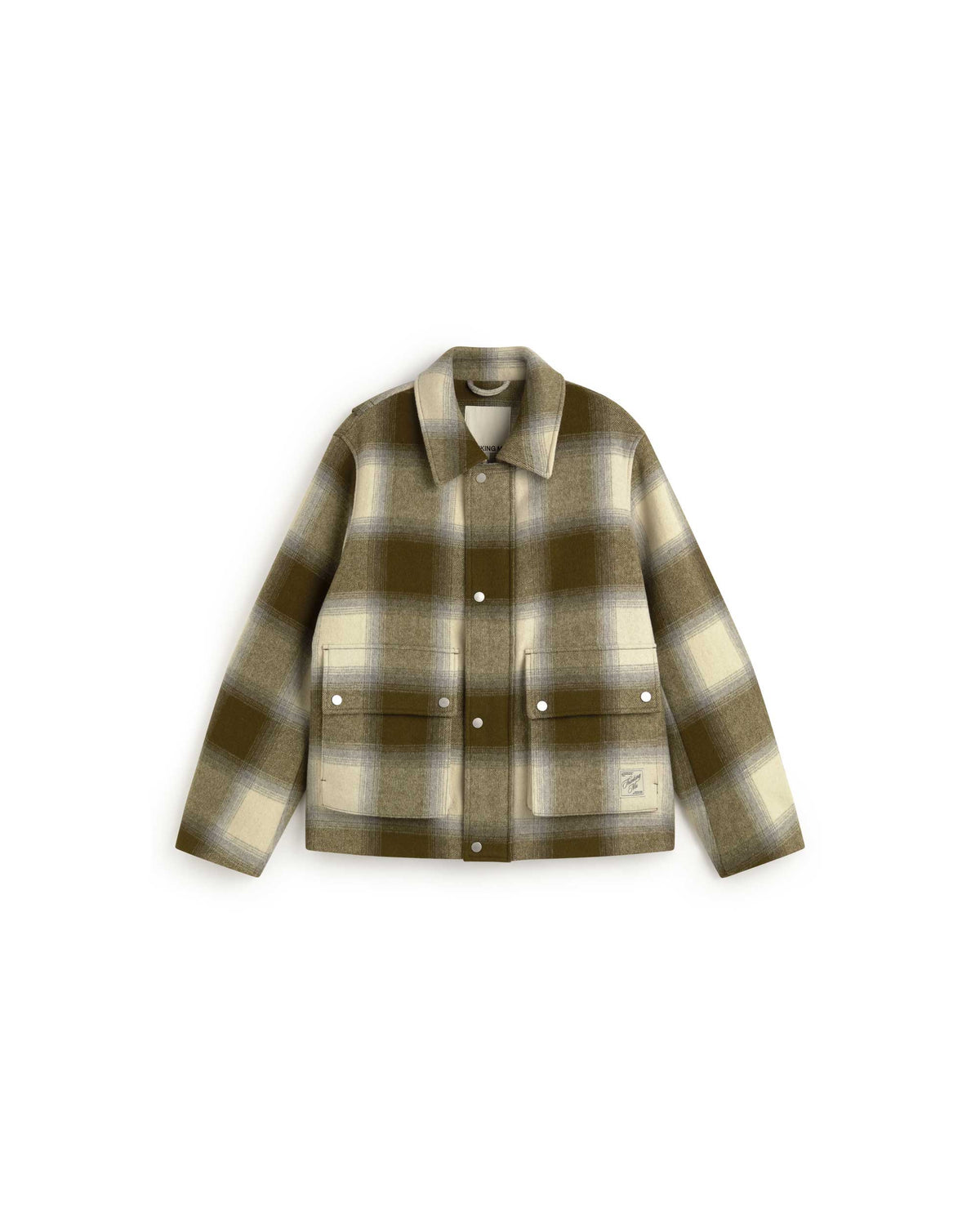 Chaqueta oversize lana cuadros Callum sostenible silueta - 1