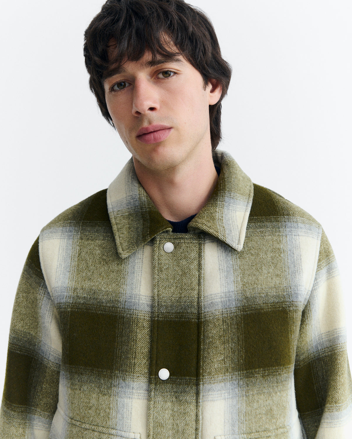 Chaqueta oversize lana cuadros Callum sostenible - 3