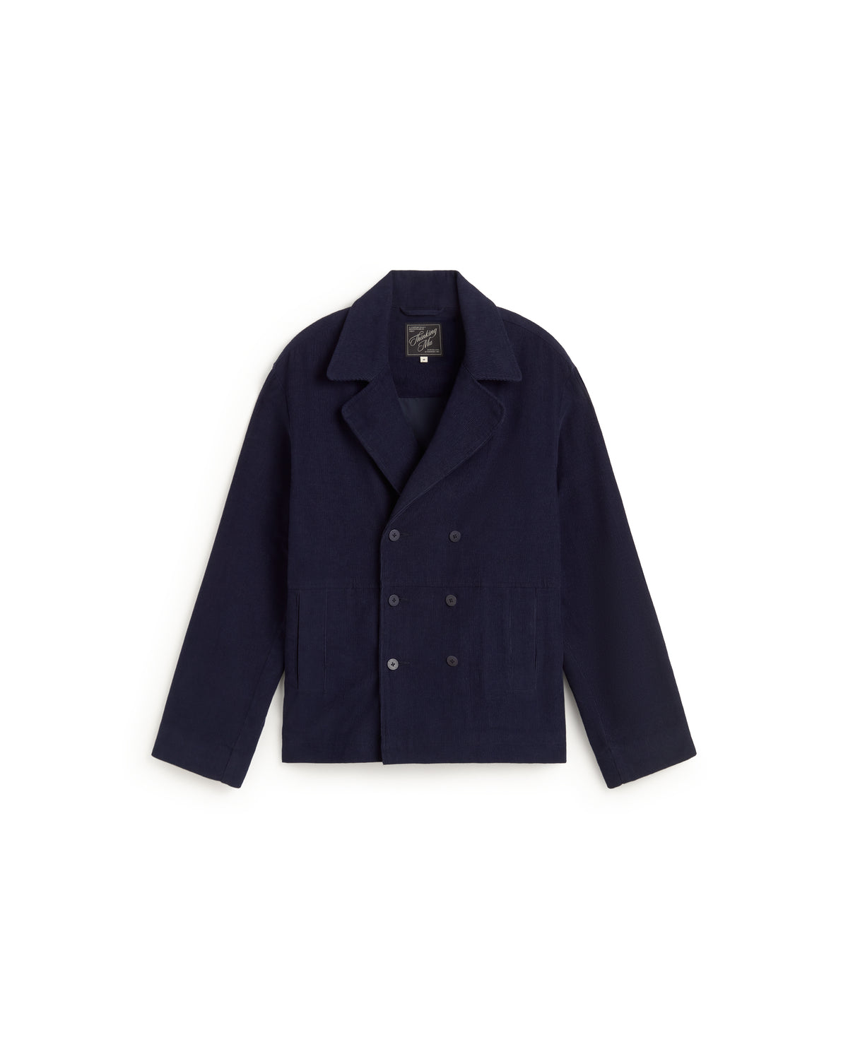 Chaqueta micro pana azul Soeb sostenible silueta - 1
