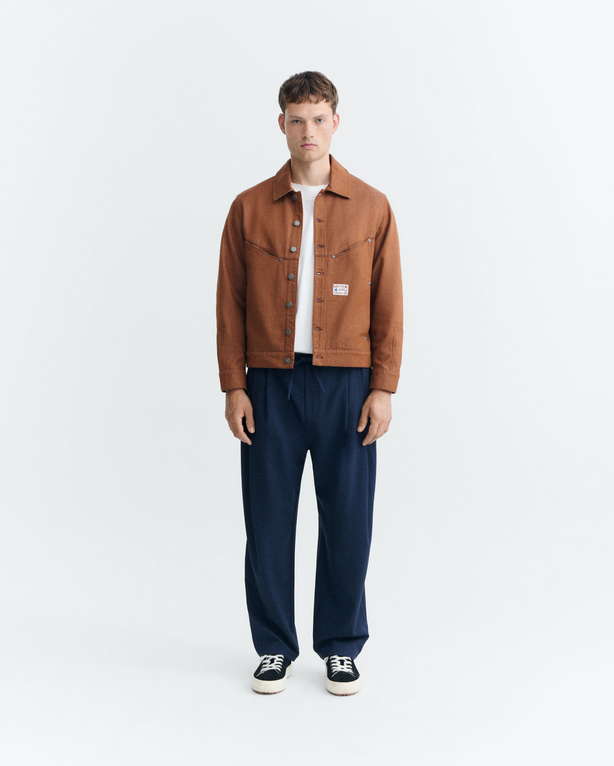 Chaqueta denim tinte natural marrón Cannon sostenible - 1