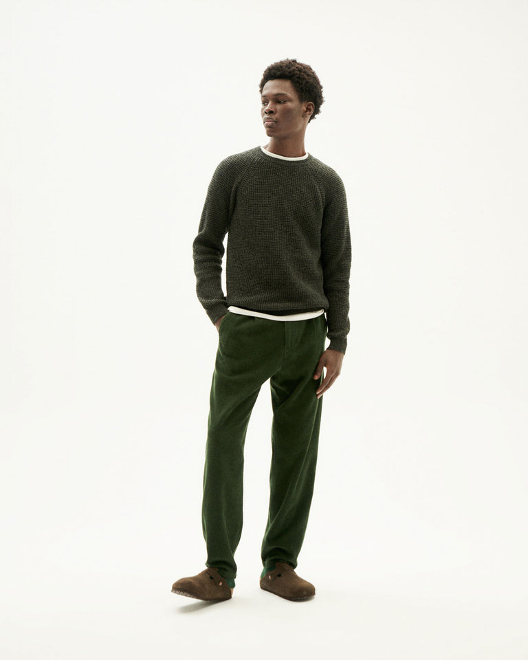 Anteros green sustainable knitted sweater for men | Thinking Mu ...