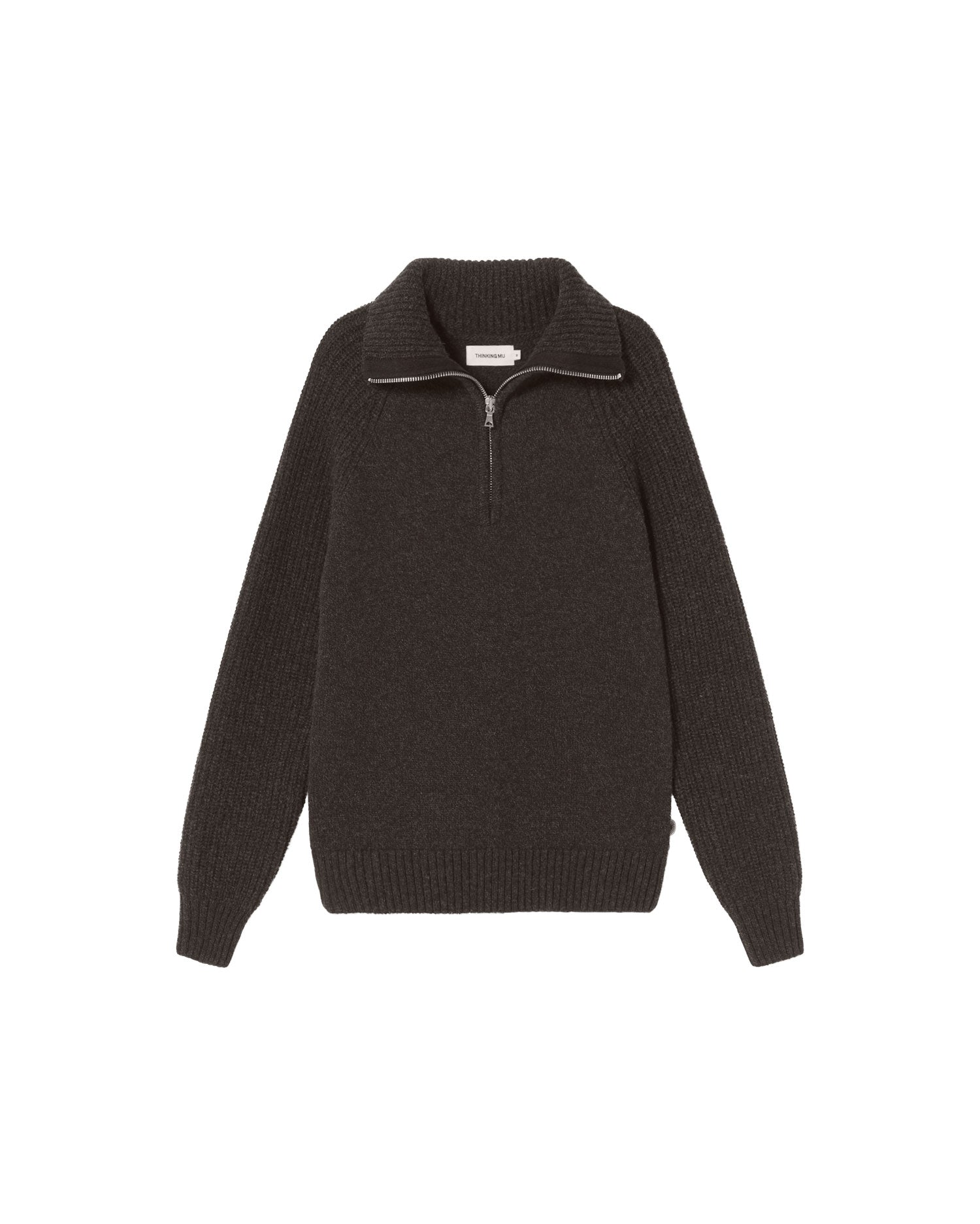 Jersey gris lana Otto sostenible - silueta 3