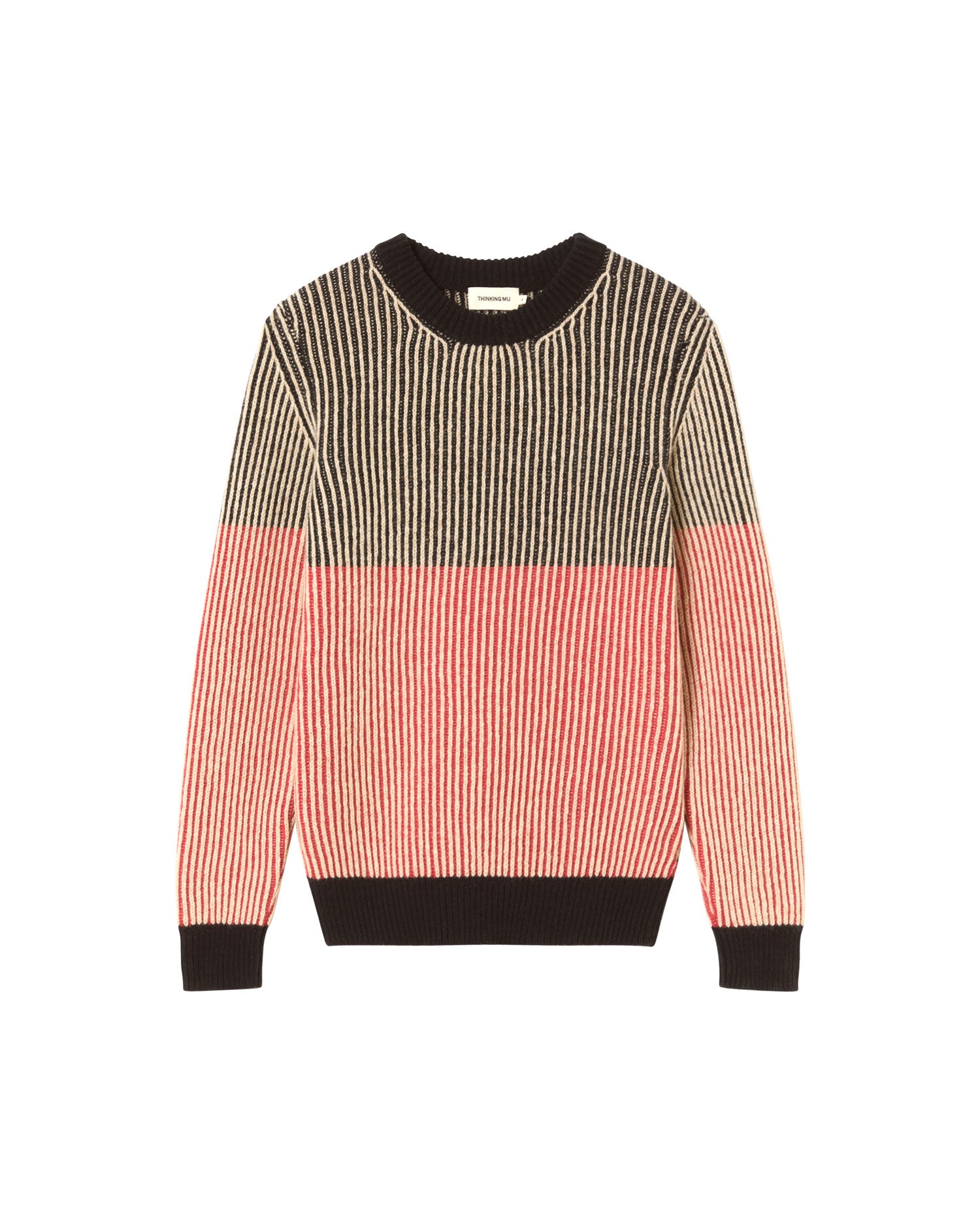 Jersey rojo lana Guiu sostenible - silueta 2